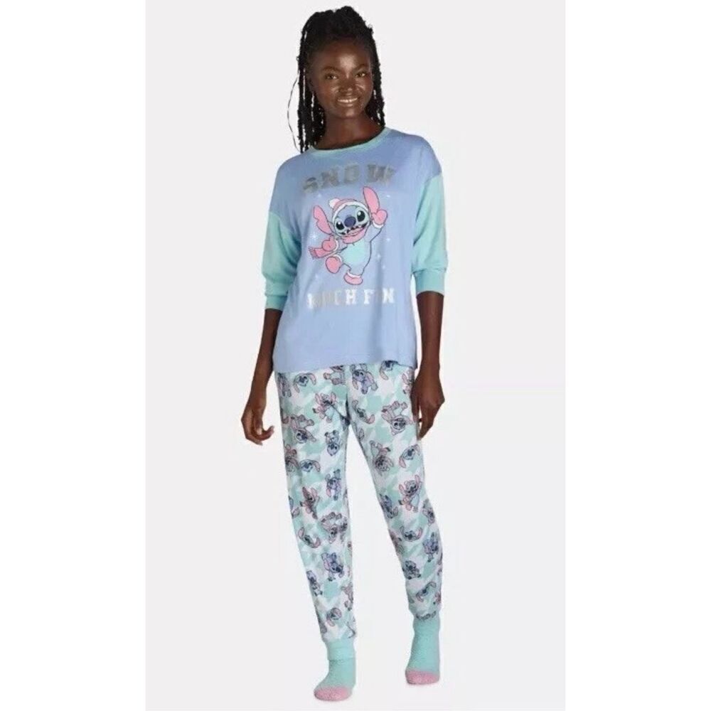 DISNEY WOMENS STITCH 2 PIECE PAJAMA  SET - size small 4/6